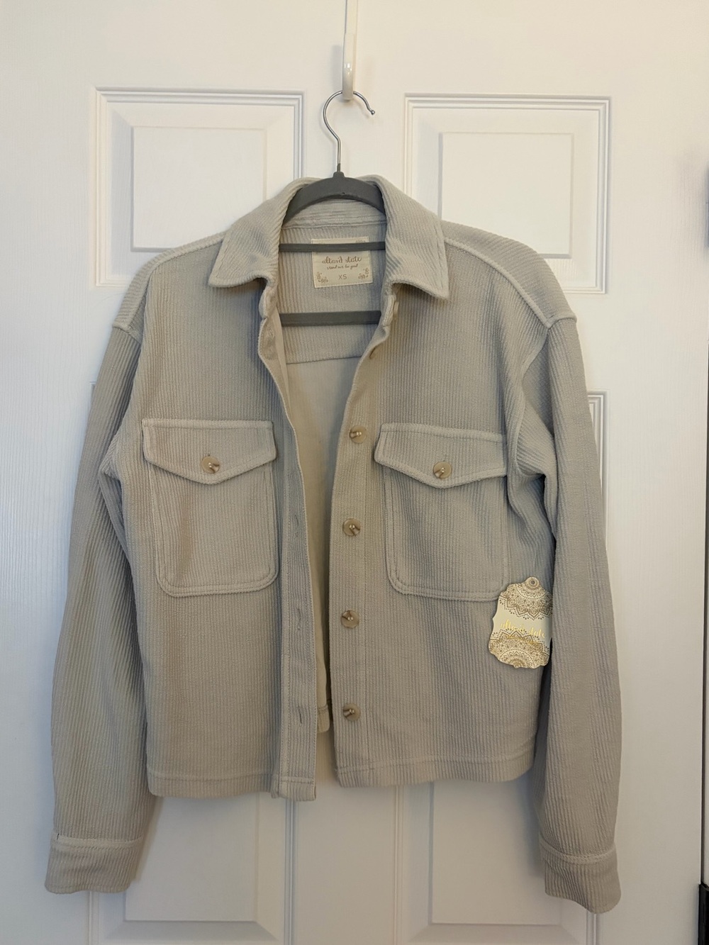 Altar'd State Light Gray Utility Shacket Jacket